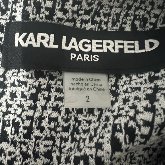 Karl Lagerfeld Monochrome Tweed Midi Dress Size 2 - Picture 7 of 7